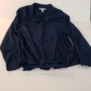 Jones New York Jeans button up denim/cotton top